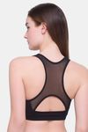 Candyskin Medium Impact Cotton Elastane Slip On Sports Bra - Black — thumbnail 2