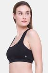 Candyskin Medium Impact Cotton Elastane Slip On Sports Bra - Black — thumbnail 3