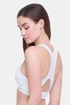Candyskin Medium Impact Cotton Elastane Slip On Sports Bra - White — thumbnail 3