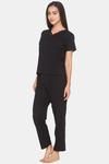 Candyskin Rayon Elastane Pyjama Set - Black — thumbnail 2