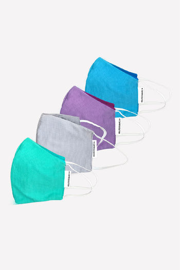 Campus Sutra Pack Of 4 Reusable Antimicrobial 4 Layer Face Mask Assorted