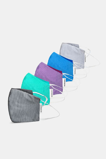 Campus Sutra Pack Of 5 Reusable amp; Antimicrobial 4 Layer Face Mask Assorted