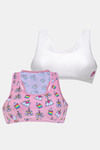 Dchica Girls Double Layered Non-Wired Full Coverage Beginner T-Shirt Bra (Pack of 2) - Multicolor — thumbnail 1