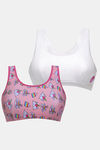Dchica Girls Double Layered Non-Wired Full Coverage Beginner T-Shirt Bra (Pack of 2) - Multicolor — thumbnail 1