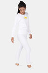 Dchica Girls Polyester Cotton Loungewear Set - White — thumbnail 2