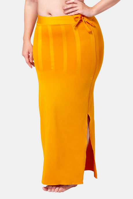 Dermawear Body Sculpting Slit Saree Shapewear - Mustard — image 2