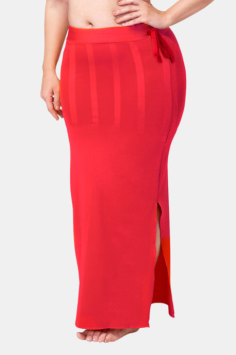 Dermawear Body Sculpting Slit Saree Shapewear - Red — image 2