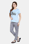 Evolove Women's Cotton Pyjama Set - Blue — thumbnail 2