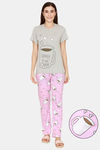 Evolove Women's Cotton Pyjama Set - Pink — thumbnail 1