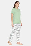 Evolove Women's Cotton Pyjama Set - Green — thumbnail 2
