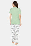 Evolove Women's Cotton Pyjama Set - Green — thumbnail 3