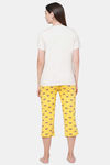 Evolove Women's Cotton Capri Set - Yellow — thumbnail 3