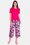 Evolove Women's  Viscose Pyajama Sets - Pink — thumbnail 1