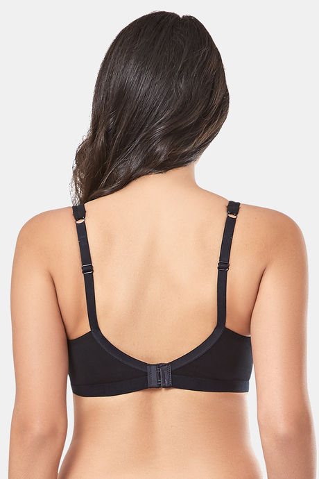 Every De By Amante Essentials Single Layered Non Wired Full Coverage Super Support Bra - Black — image 3