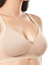 Every De By Amante Essentials Single Layered Non Wired Full Coverage Super Support Bra - Sandalwood — thumbnail 4
