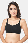 Every De By Amante Essentials Single Layered Non Wired Full Coverage Super Support Bra - Black — thumbnail 1