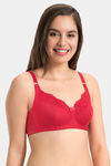Every De By Amante Essentials Single Layered Non Wired Full Coverage Super Support Bra - Crimson — thumbnail 2
