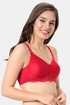 Every de By Amante Contour Charm Single Layered Non Wired Full Coverage Lace Bra - Crimson — thumbnail 2