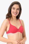 Every de By Amante Sassy Stripes Padded Wired Full Coverage T-Shirt Bra - Azalea — thumbnail 2