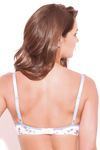 Enamor Lightly Padded Floral Print Wirefree Bra- White Blue — thumbnail 2