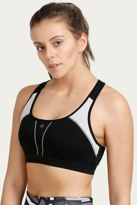 

Enamor Medium Impact Keyhole Back Sports Bra Black, Blacks