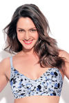 Enamor Double Layered Bra- Blue N Print — thumbnail 1