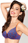 Enamor Padded Wirefree T-Shirt Bra - Blue N Print — thumbnail 3