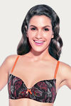 Enamor Padded Wired T-Shirt Bra - Black N Print — thumbnail 4