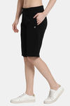 Enamor Relaxed Fit Cotton Sleep Shorts - Black — thumbnail 2