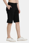 Enamor Relaxed Fit Cotton Sleep Shorts - Black — thumbnail 3