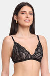 Erotissch Lightly Lined Non Wired Medium Coverage Bralette - Black — thumbnail 3