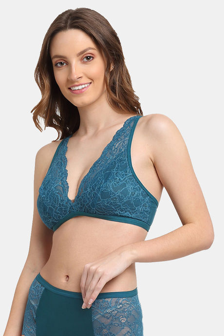 Erotissch Lightly Lined Non Wired Medium Coverage Bralette - Blue — image 3