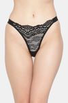 Erotissch Low Rise Half Coverage Thong - Black — thumbnail 1