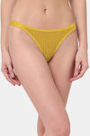Erotissch Low Rise Half Coverage Thong - Mustard — thumbnail 3