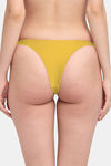 Erotissch Low Rise Half Coverage Thong - Mustard — thumbnail 4