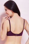 Rosaline Cotton Stretch Side Support Smooth Fit 3-4th Coverage Bra- Wine — thumbnail 2