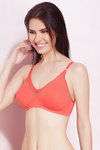 Rosaline Cotton Stretch Smooth Fit Double Layered 3-4th Coverage Wirefree Bra- Coral Pink — thumbnail 3