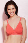 Rosaline Cotton Stretch Side Support Smooth Fit 3-4th Coverage Bra- Coral Pink — thumbnail 1