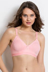 Rosaline Everyday Double Layered Non Wired 3/4th Coverage Bra - Quartz Pink — thumbnail 1
