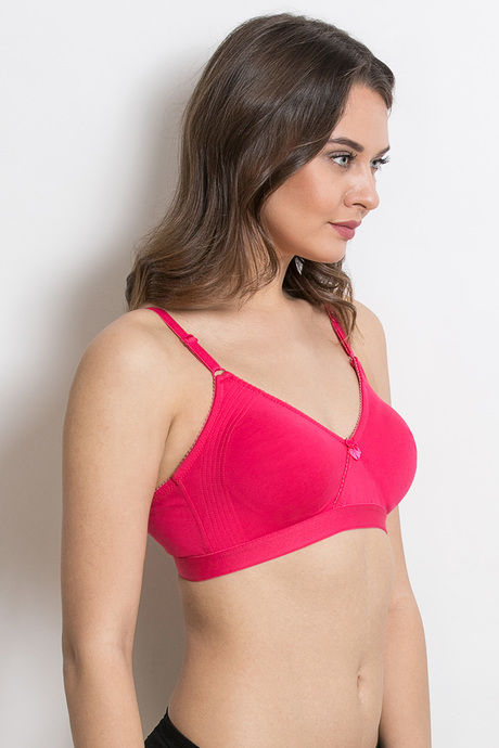 Rosaline Everyday Double Layered Non Wired 3/4th Coverage Bra - Raspberry — image 2