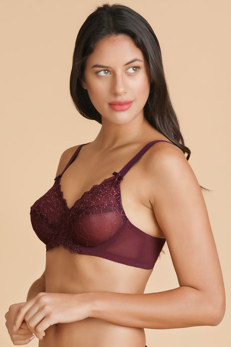 Enamor Non Padded Underwired Ultimate Support Bra- Purple — image 2