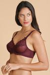 Enamor Non Padded Underwired Ultimate Support Bra- Purple — thumbnail 2