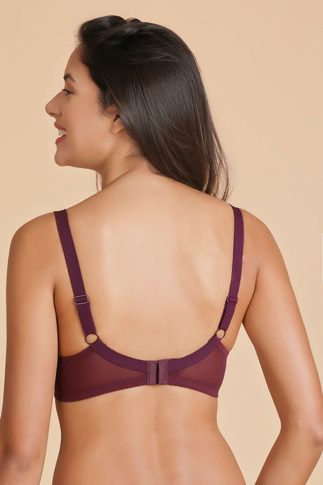 Enamor Non Padded Underwired Ultimate Support Bra- Purple — image 3