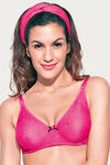 Enamor Lacy Allure Double Layered Wirefree High Coverage Bra - Magenta — thumbnail 1