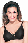 Enamor Lacy Allure Double Layered Wirefree High Coverage Bra-Black — thumbnail 1