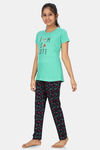 Charak Cotton Pyjama Set - Green — thumbnail 3