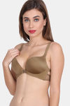 Amour Secret Padded Non-Wired Medium Coverage T-Shirt Bra - Olive — thumbnail 3