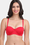Amour Secret Padded Wired Demi Coverage Push Up Bra - Red — thumbnail 1