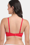 Amour Secret Padded Wired Demi Coverage Push Up Bra - Red — thumbnail 2
