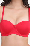 Amour Secret Padded Wired Demi Coverage Push Up Bra - Red — thumbnail 4